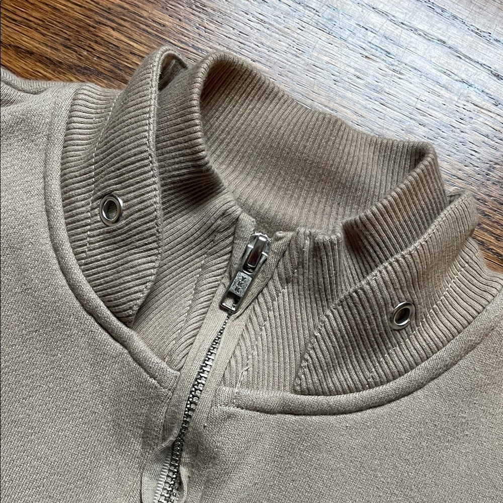Joah Brown Tan Women's Quarter-Zip Sweater - Picture 4 of 6